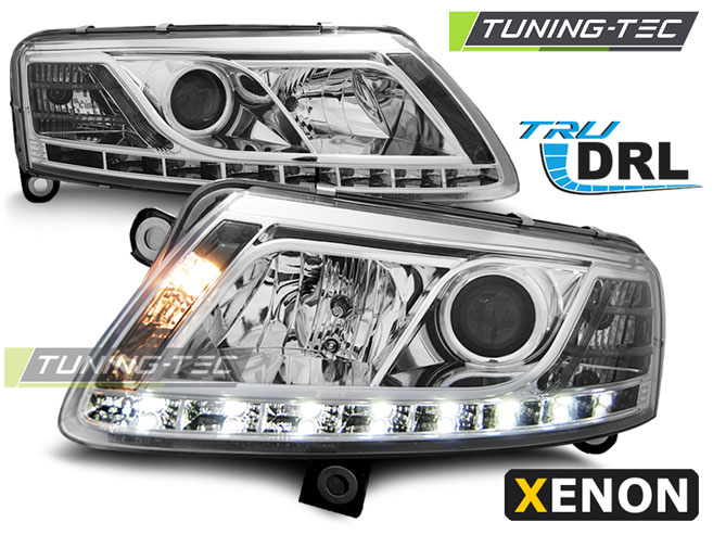 Audi A6 C6 04-08 - Přední světla XENON DAYLIGHT TRU DRL - Chromová
