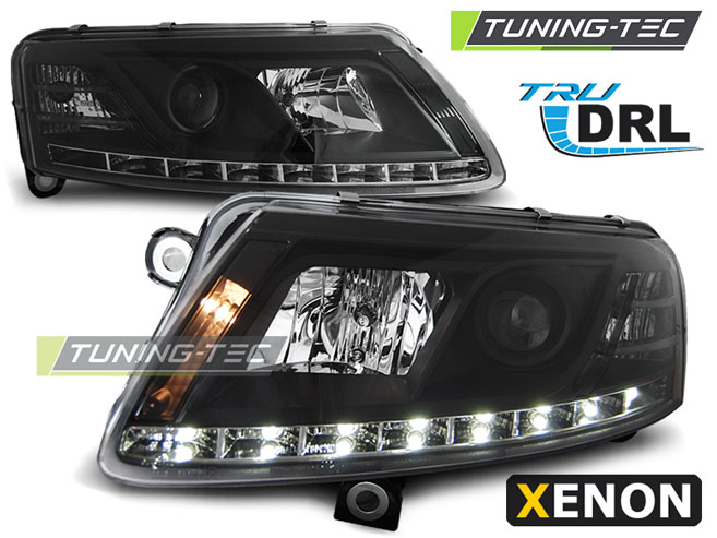 Audi A6 C6 04-08 - Přední světla XENON DAYLIGHT TRU DRL - Černá