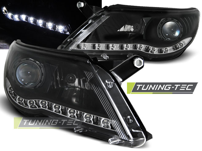 VW Tiguan 07-11 - Přední světla Daylight LED - Černá