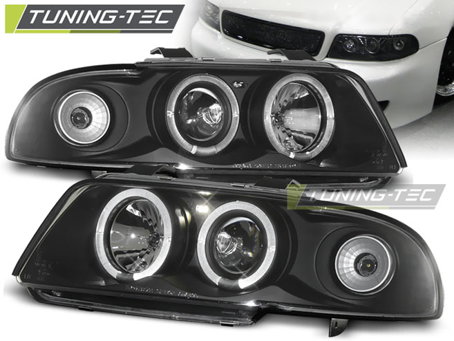 Audi A4 B5 94-98 - Přední světla ANGEL EYES - Černá