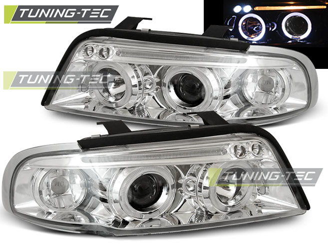 Audi A4 B5 94-98 - Přední světla ANGEL EYES - Chromová