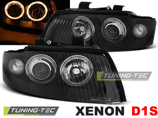 Audi A4 B6 00-04 - Přední světla ANGEL EYES XENON D1S - Černá