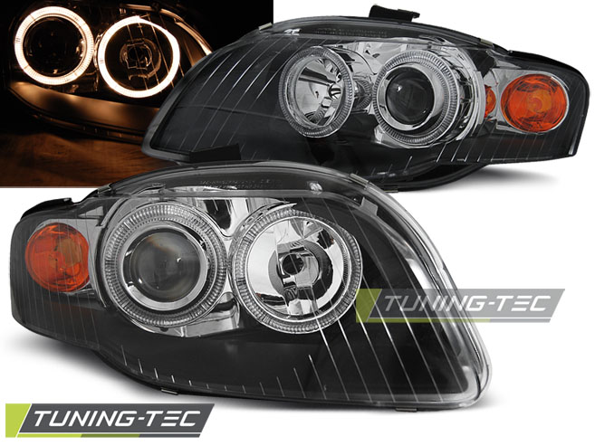 Audi A4 B7 04-08 - Přední světla ANGEL EYES - Černá