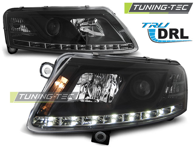 Audi A6 C6 04-08 - Přední světla DAYLIGHT TRU DRL - Černá