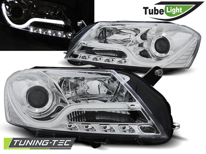 VW Passat B7 10-14 - TUBE LIGHT - Přední světlo - Chromové