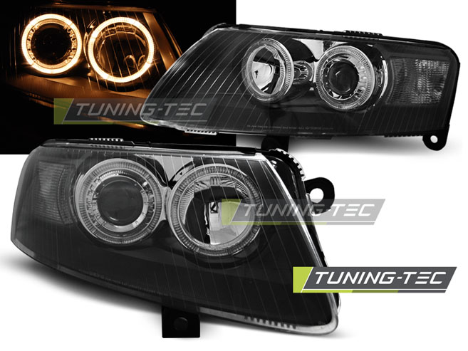 Audi A6 C6 04-08 - Přední světla ANGEL EYES - Černá