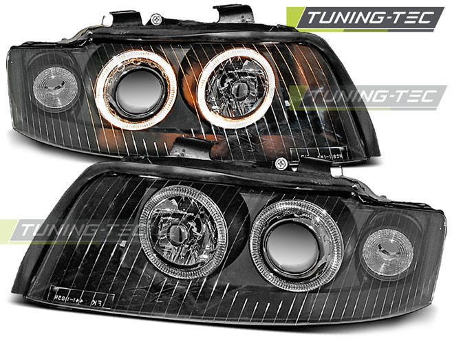 Audi A4 B6 00-04 - Přední světla ANGEL EYES - Černá