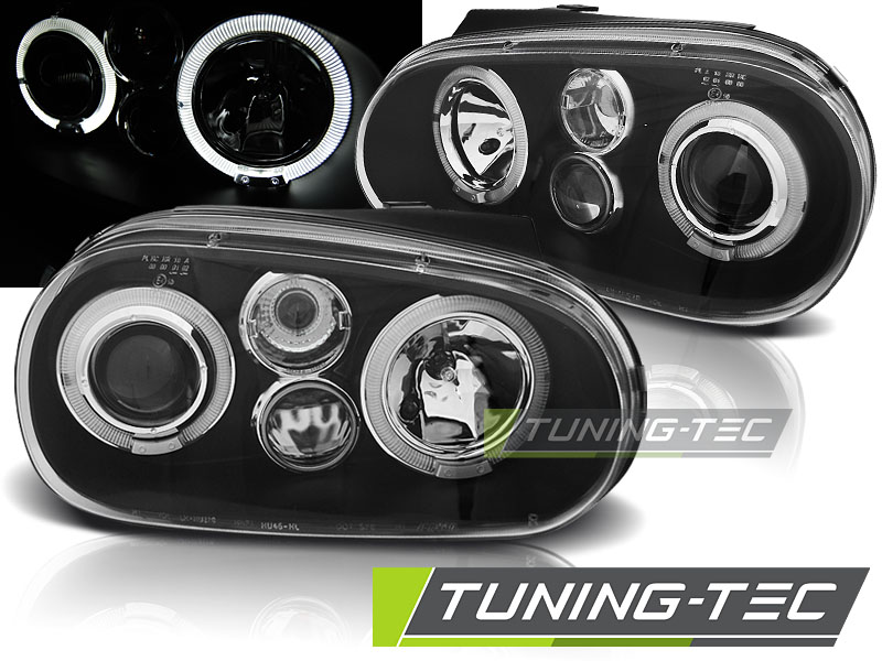 VW Golf 4 97-06 - Přední světla Angel Eyes - Černá