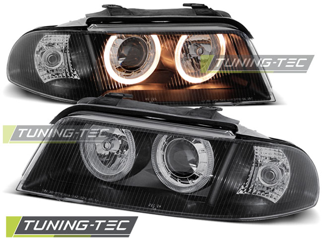 Audi A4 B5 99-01 - Přední světla ANGEL EYES - Černá