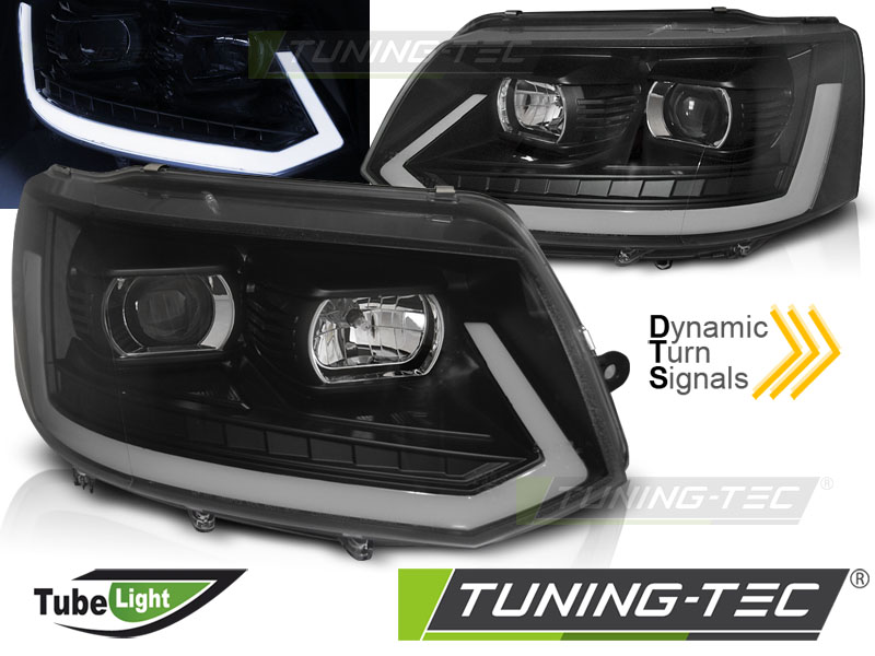 VW T5 10-15 - Přední světla TUBE LIGHT LED T6 LOOK - Černá