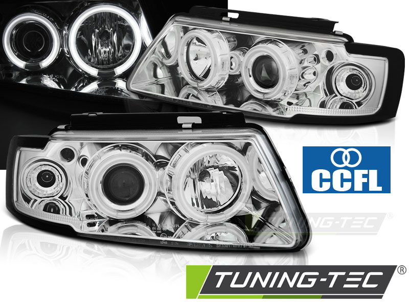 VW Passat B5 3B 96-00 - Přední světla ANGEL EYES CCFL - Chromová