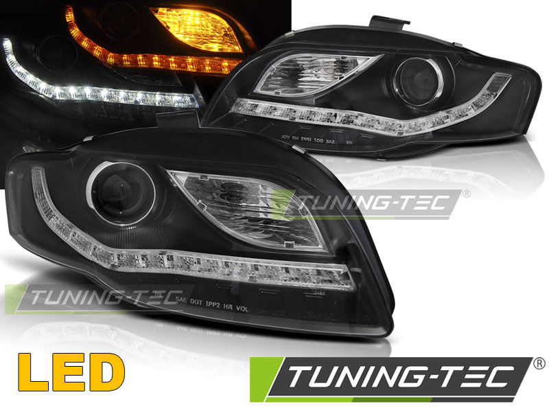 Audi A4 B7 04-08 - Přední světla DAYLIGHT LED - Černá