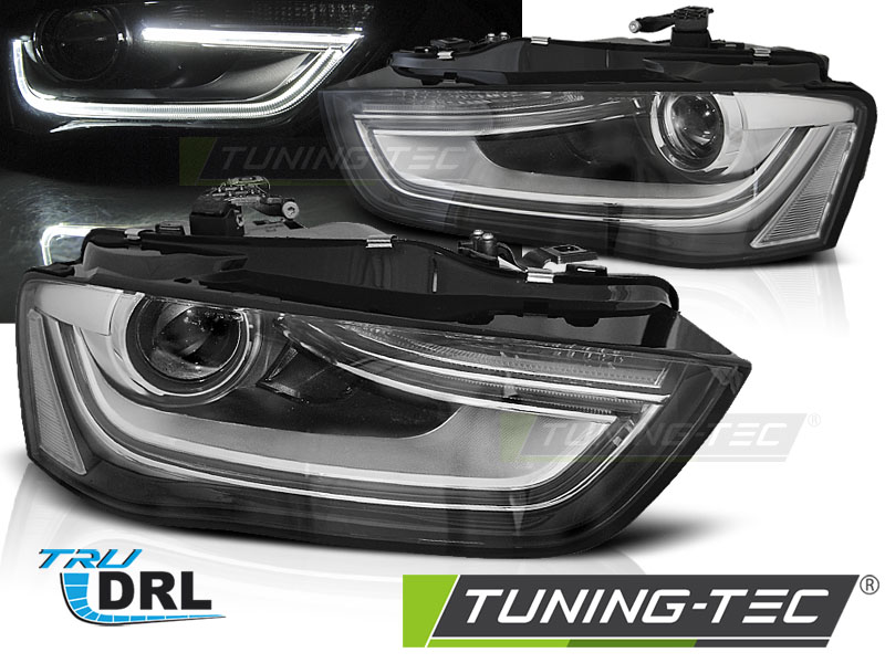 Audi A4 B8 12-15 - Přední světla TRU DRL - Černá