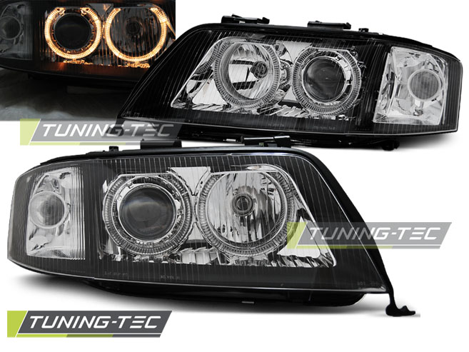 Audi A6 C5 01-04 - Přední světla ANGEL EYES - Černá