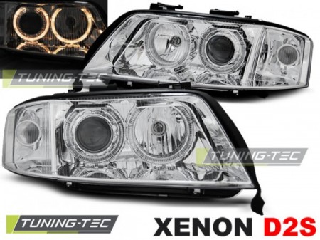 Audi A6 C5 01-04 - Přední světla ANGEL EYES XENON D2S - Chromová