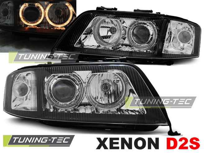 Audi A6 C5 01-04 - Přední světla ANGEL EYES XENON D2S - Černá