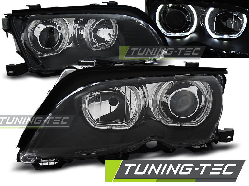 BMW 3 E46 01-05 - Přední světla ANGEL EYES LED - Černá Sedan/Combi