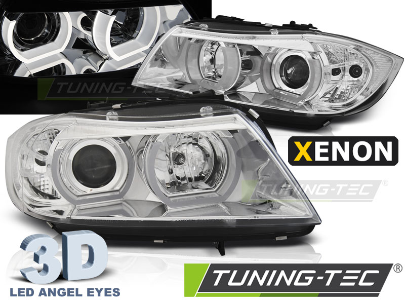 BMW 3 E90/E91 05-08 - Přední světla XENON U-LED LIGHT 3D - Chromová Sedan/Combi