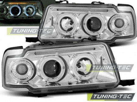 Audi 80 B4 91-96 - Přední světla ANGEL EYES - Chromová