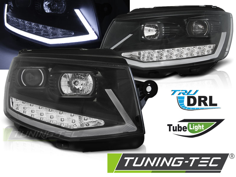 VW T6 15-19 - Přední světla TUBE LIGHT LED DRL - Černá