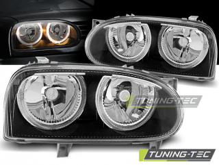 VW Golf 3 91-99 - Přední světla Angel Eyes - Černá