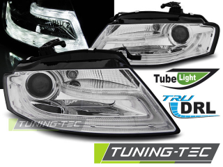 Audi A4 B8 08-11 - Přední světla TUBE LIGHT DRL - Chromová