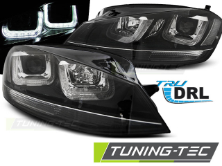 VW Golf 7 12-17 - Přední světla U-LED LIGHT BLACK BLACK LINE - Černá