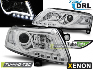 Audi A6 C6 04-08 - Přední světla XENON TUBE LIGHT TRU DRL LED - Chromová