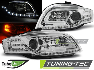 Audi A4 B7 04-08 - Přední světla TUBE LIGHT LED - Chromová
