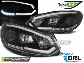 VW Golf 6 08-13 - Přední světla TUBE LIGHT DRL - Černá