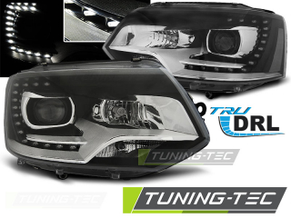 VW T5 10-15 - Přední světla TRUE DRL - Černá