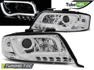 Audi A6 C5 01-04 - Přední světla TUBE LIGHT LED - Chromová