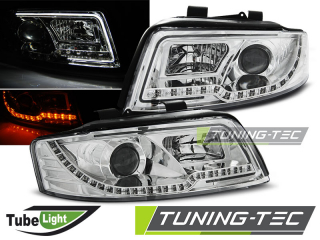 Audi A4 B6 00-04 - Přední světla TUBE LIGHT - Chromová
