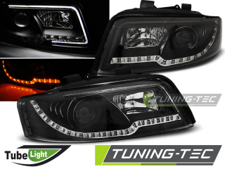 Audi A4 B6 00-04 - Přední světla TUBE LIGHT - Černá
