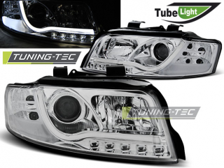 Audi A4 B6 00-04 - Přední světla TUBE LIGHT LED - Chromová