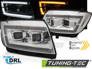 VW Crafter II 2017-   Přední světla Tube light Chrome DRL