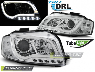 Audi A3 8P 03-08 - Přední světla TUBE LIGHT TRU LED DRL - Chromová