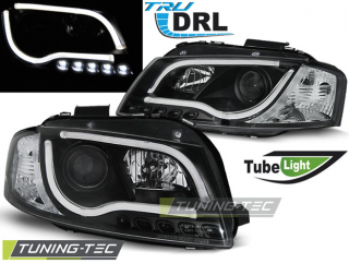 Audi A3 8P 03-08 - Přední světla TUBE LIGHT TRU LED DRL - Černá